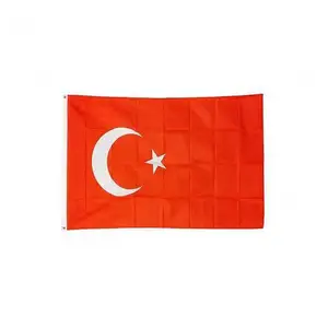 Drapeaux de pays personnalisés, grand Stock, impression sur écran de soie en Polyester 68d 90x150cm, grand prix, drapeau turc, turquie