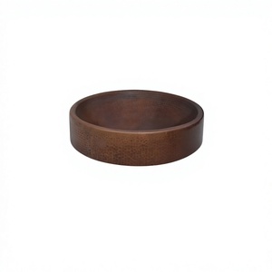 Évier de salle de bain rond en cuivre martelé vieilli fabriqué à la main Évier de salle de bain en cuivre d'aspect moderne pour la maison de luxe - Product Image 1