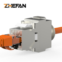 Jack Keystone Terlindung SFTP Cat8 RJ45, Jack Modular Alloy Seng Terlindung FTP Cat6a/Cat7/Cat8, Jack Keystone Cat 6