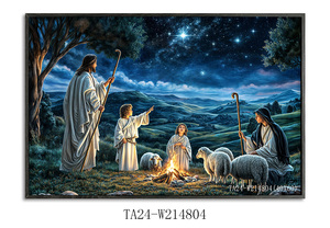 Virgin Mary Wall LEDライトペインティングタイマー付きライトアップキャンバスウォールアート写真リビングルームウォールデコレーション - Product Image 3