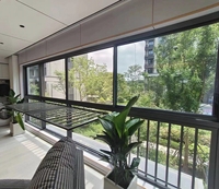 Ventanas Modernas Personalizadas, Económicas, Impermeables, Insonorizadas, Adiabáticas, de Aluminio y Vidrio Plegables para Exteriores de Hotel