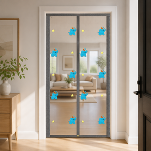 Cortina <span class=keywords><strong>Mosquitera</strong></span> Magnética Moderna para Dormitorio y Hotel, Malla de Diamante Estampada, Grado Comercial, Lavable, Venta al por Mayor - Product Image 1