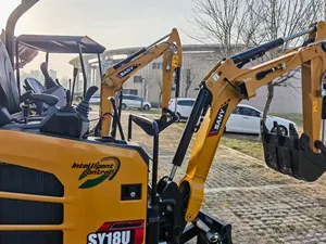 รถขุดขนาดเล็ก SY18U 1.8 ตัน แบบ Zero Tail Swing ระบบไฮดรอลิก พร้อมบุ้งกี๋ขนาด 0.04 เมตร ประสิทธิภาพสูง เหมาะสำหรับงานสวนและงานในเมือง น้ำหนัก 1850 กก. ยี่ห้อชั้นนำ - Product Image 2