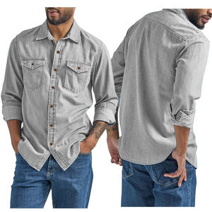 Cárdigan DE PRIMAVERA/otoño informal para <span class=keywords><strong>hombre</strong></span> versión europea para <span class=keywords><strong>Amazon</strong></span> Single Stock Camisa vaquera venta rápida Plus Sizewish - Product Image 3