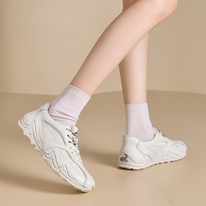 Chaussures décontractées pour filles De Xun, respirantes, à lacets, en cuir véritable, avec design patchwork - Product Image 1