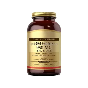 OEM Gélules d'huile de poisson Soutenir le cerveau Oeil Coeur Santé de la peau Articulations Booster Omega 3 DHA Huile de poisson Gélules Suppléments