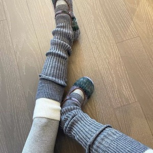 Whale Weaving Chronicle Leg Warmers For Women <b>Long</b> Knit Slouch <b>Socks</b> Keep Warm Autumn Winter Solid Color Polyester Fiber - Product Image 1