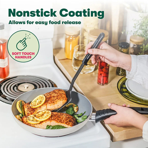 Modern Ceramic Marble Coated Pot Pan Silicone Glass Lids Bakelite Handles Non-Stick Forged Aluminum 6-Piece Oven <b>Cookware</b> <b>Set</b> - Product Image 6