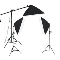 Studio photo professionnel 50x70cm E27 avec boîte à lumière continue et trépied de 2m, kit d'éclairage