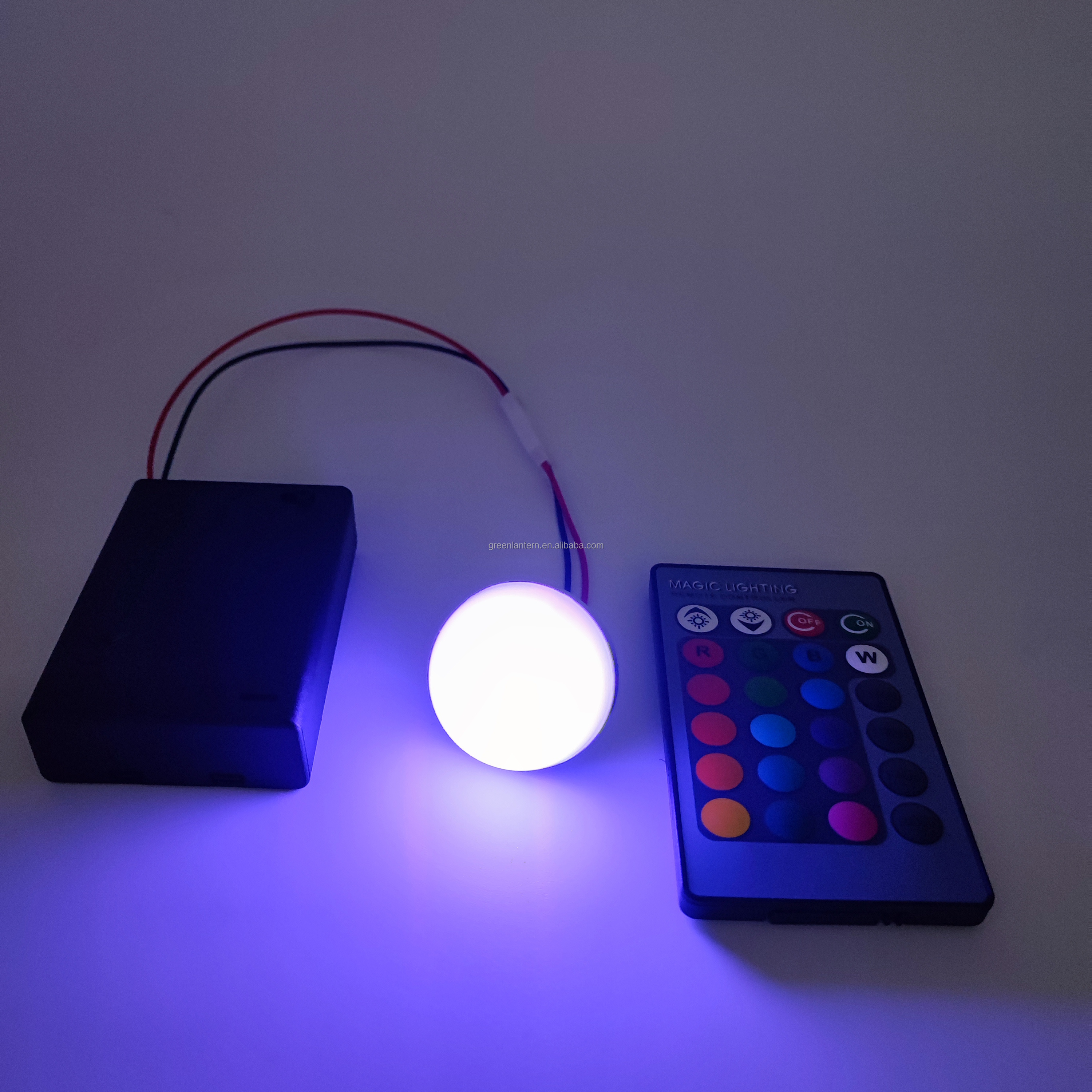 1W RGB LED Light Bulb - Battery Powered Remote Control