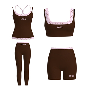 Top Deportivo Clásico con Diseño de Puntos, Doble Capa, Bloques de Color, Antimicrobiano, Compresión y Soporte, Elástico para Fitness, para Mujer - Product Image 4