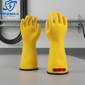 14 inch veiligheidsisolatiehandschoenen, dielektrische klasse 0 EN60903 gecertificeerd, 1000V AC, tweekleurig rubber, bescherming tegen elektrische schokken - Product Image 1