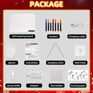 16인치 충전식 아크릴 발광 드로잉 보드, 16가지 조명 모드 LED 라이트업 메모 보드, 어린이 DIY 그래피티 페인팅 아트 장난감 - Product Image 3