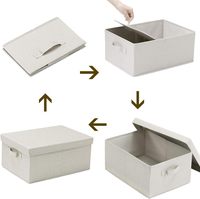 Boîtes de rangement pliables en tissu (avec couvercle) faciles à nettoyer avec poignées, capacité 20-35L, pour vêtements et jouets, vente en gros