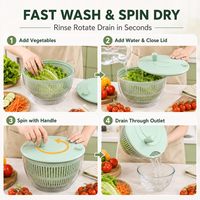 Ensemble essoreuse à salade, bol de lavage pour légumes, séchoir à fruits, herbes et laitues, mandoline à 5 lames, passoire à jaunes d'œufs et hachoir à oignons