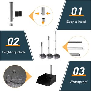 Fácil de usar e lavar No Bending Pooper Scooper Durable <span class=keywords><strong>Dog</strong></span> <span class=keywords><strong>Poop</strong></span> <span class=keywords><strong>Scoop</strong></span> Longo Handle Tray e Rake Set - Product Image 5