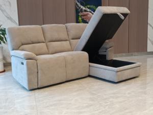 Sofá cama reclinable de alta calidad para el hogar con almacenamiento, sofá reclinable eléctrico de 3 plazas en forma de L para sala de estar - Product Image 4