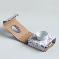 Boîtes d'expédition d'emballage en papier ondulé brun rigide avec intérieur carte de support écologique pour emballage de protection de tasse