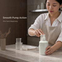 Bouteille PET vide de 300 ml avec pompe à lotion 24/410, logo personnalisé, conteneur cosmétique rond en plastique compatible avec le bouchon à vis du pulvérisateur