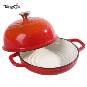 Marmite hollandaise en fonte émaillée 6QT ultra-résistante <span class=keywords><strong>pour</strong></span> la cuisson du pain, compatible avec toutes les plaques de cuisson, <span class=keywords><strong>pour</strong></span> marques <span class=keywords><strong>et</strong></span> détaillants - Product Image 3