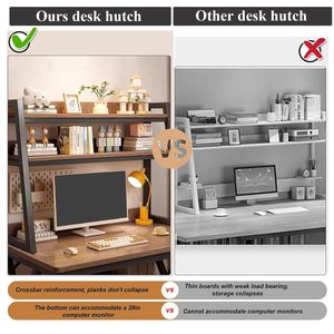 Ký túc xá bàn hutch thang máy tính để bàn Kệ sách 2 tầng Máy tính để bàn tủ sách bàn hutch Top chỉ bàn tổ chức kệ - Product Image 2