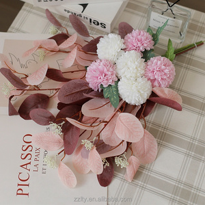 Bouquet de fleurs artificielles en pompons de chrysanthèmes LTY pour l'aménagement paysager, la terrasse, la décoration intérieure et les cadeaux de mariage - Product Image 3