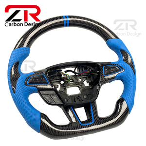Volant de course sport en cuir véritable personnalisé avec fibre de carbone pour Ford <span class=keywords><strong>Focus</strong></span> MK3 MK4 ST <span class=keywords><strong>RS</strong></span> - Product Image 3