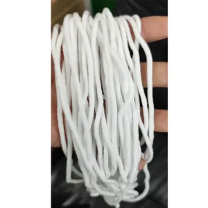 Tali Bungee Elastis Tali 3Mm 4Mm Nilon Bulat Datar Katun Tipis Pita Loop Tali 3Mm untuk Masker Wajah