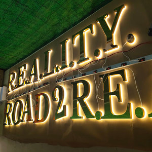 Negozio lettera oro Logo 3D in acciaio inox metallo segni da parete Led retroilluminato <span class=keywords><strong>segno</strong></span> pubblicità luce alfabeto lettere <span class=keywords><strong>segno</strong></span> - Product Image 5