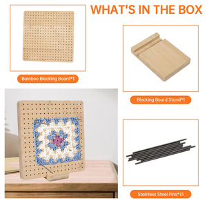 Tabla de Bloqueo de Ganchillo de Madera de Bambú, Herramientas de Tejer Lana, <span class=keywords><strong>Kit</strong></span> de Ganchillo, Regalos para Madres y Abuelas - Product Image 5