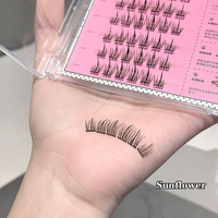 Cappuvini Faux Cils Naturels Sans Colle, Bande de Cils Quotidiennes Semi-Faites à la Main, Sans Cruauté Animale, Pour Étudiants, Boîte de Fête, 15mm 16mm 20mm