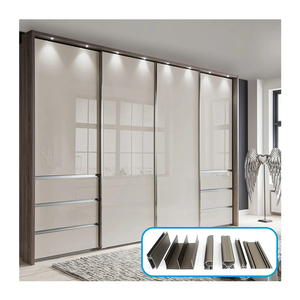Kleiderschranktür aus Aluminiumpaneel der Serie 6000, CNC-gefrästes Aluminium-Strangpressprofil für Schrank-Schiebetür mit oberem Laufschienenprofil - Product Image 1