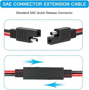 ELECTOP - Paquete de <span class=keywords><strong>2</strong></span> Conectores de Desconexión Rápida SAE, Cable de Extensión de Alimentación Automotriz para Paneles Solares, Arnés de Cableado, Conector SAE de Cobre - Product Image 5
