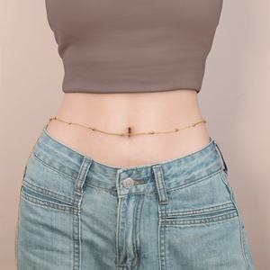 Bijoux de mode PVD plaqué or en acier inoxydable <span class=keywords><strong>satellite</strong></span> perle taille ventre corps chaîne pour les femmes - Product Image 2