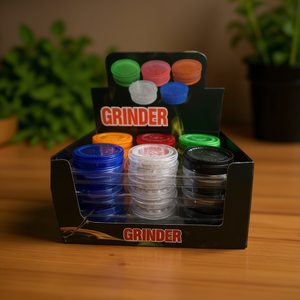<b>Grinder</b> Plastic 4 Piece Set With Lid Colorful For <b>Herb</b> Grinding - Product Image 3