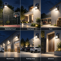 Projecteur solaire avec protection IP67, boîtier en alliage d'aluminium, source lumineuse LED pour routes, jardins, aménagements paysagers, indice de fidélité des couleurs élevé 95, télécommande
