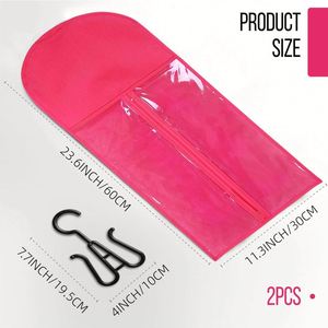 Lot de 2 sacs de rangement portables pour extensions de cheveux avec cintre, support pour plusieurs perruques, cadeau promotionnel - Product Image 3