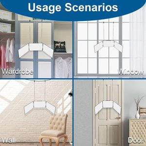 Miroir <span class=keywords><strong>de</strong></span> coiffure et <span class=keywords><strong>de</strong></span> maquillage triple à suspendre au mur/à la porte, rotation à 360 degrés, outil <span class=keywords><strong>de</strong></span> rasage et d'auto-coiffage DIY - Product Image 4