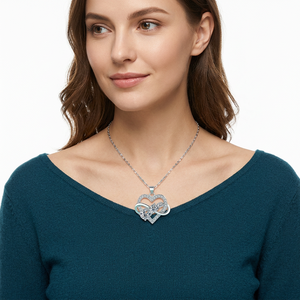 Collier vintage en moissanite en forme de cœur pour femme, VVS 0,5 1 2 carats, perle de 6 mm, plaqué rhodium, argent sterling 925, certifié GRA - Product Image 3
