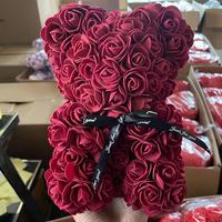Boîte cadeau personnalisée en mousse PE avec rose éternelle faite à la main, ours en peluche, cadeau pour anniversaire, Saint-Valentin, fête des mères, roses éternelles