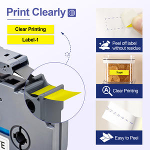 Orison TZO-631 100%互換 TZE-631 TZ-631 黒地に黄色 12mm リボンラベルテープ ブラザー<span class=keywords><strong>P</strong></span>-touchプリンターラベルメーカー用 - Product Image 3