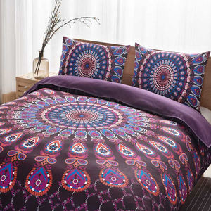 مفروشات أرجوانية بنمط أرجواني مطبوعة قابلة للتخصيص متوفرة عبر الإنترنت على مدار 24 ساعة - Product Image 2