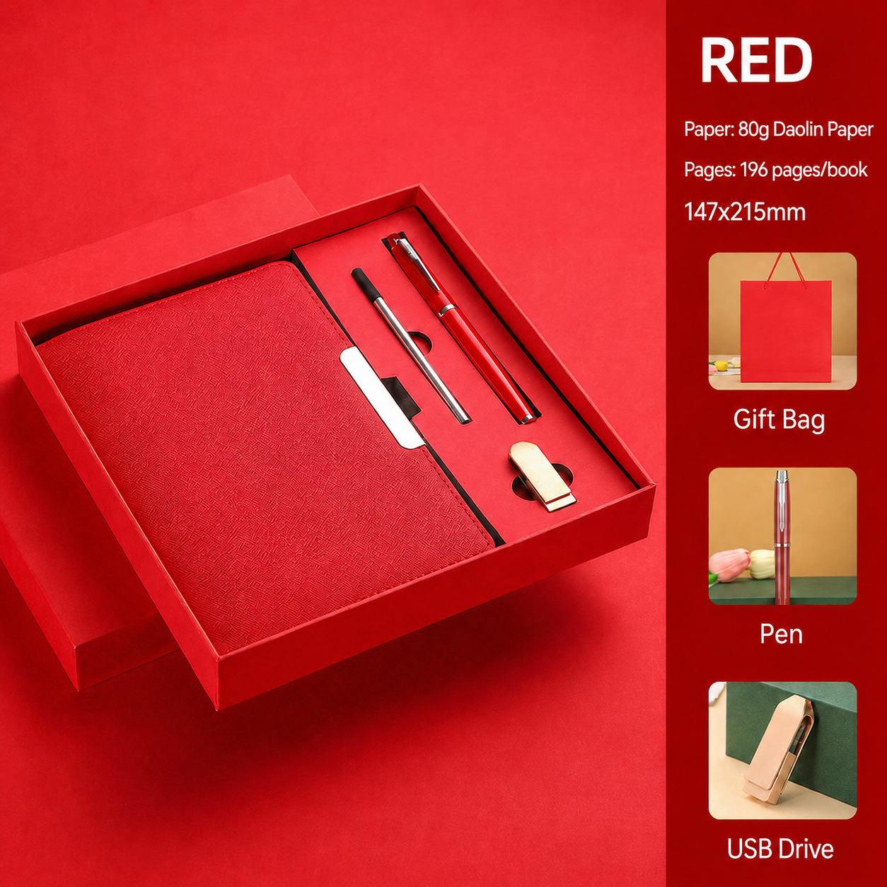 Traje rojo con memoria USB.