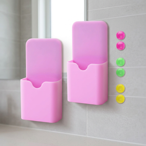 Plastic Square Magnetic Marker & Pen Holder Organizer (10.5x5x2.7cm) for Clock <b>Fridge</b> Whiteboard <b>Locker</b>-Home Office Supplies - Product Image 4