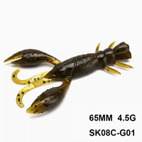 Leurre souple coulant pour la pêche aux crevettes 65mm 4.5g 8 pièces par paquet