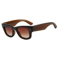 Lunettes de soleil classiques à rivets carrés pour hommes et femmes 2026, monture épaisse, style punk, rectangulaires, rétro, pour la pêche