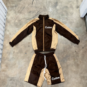 Conjunto Deportivo para Hombre al por Mayor, 2 Piezas, Chaqueta con Cremallera y Pantalones Cortos Deportivos, Ropa Deportiva con Logotipo Personalizado, Atuendo Informal Ligero - Product Image 1