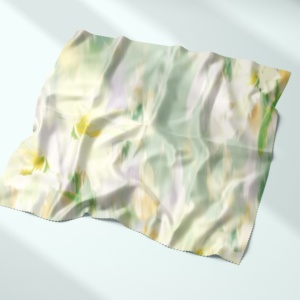 WF, patrón Floral de lujo, estampado Digital, tela de seda satinada, 100% poliéster, Spandex, tejido para ropa de mujer y Niña - Product Image 3