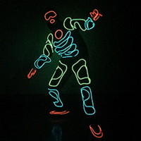 Costume de fête de Noël lumineux avec fil lumineux EL LED, vêtements de scène pour spectacle nocturne, vêtements de nuit, accessoires