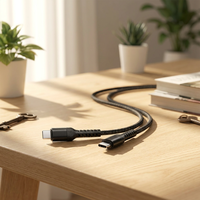 Cable de carga rápida trenzado de nailon, cable de datos duradero de alta velocidad para iPhone Apple 15, serie 16, 6A, 60W, PD, 2, 2,